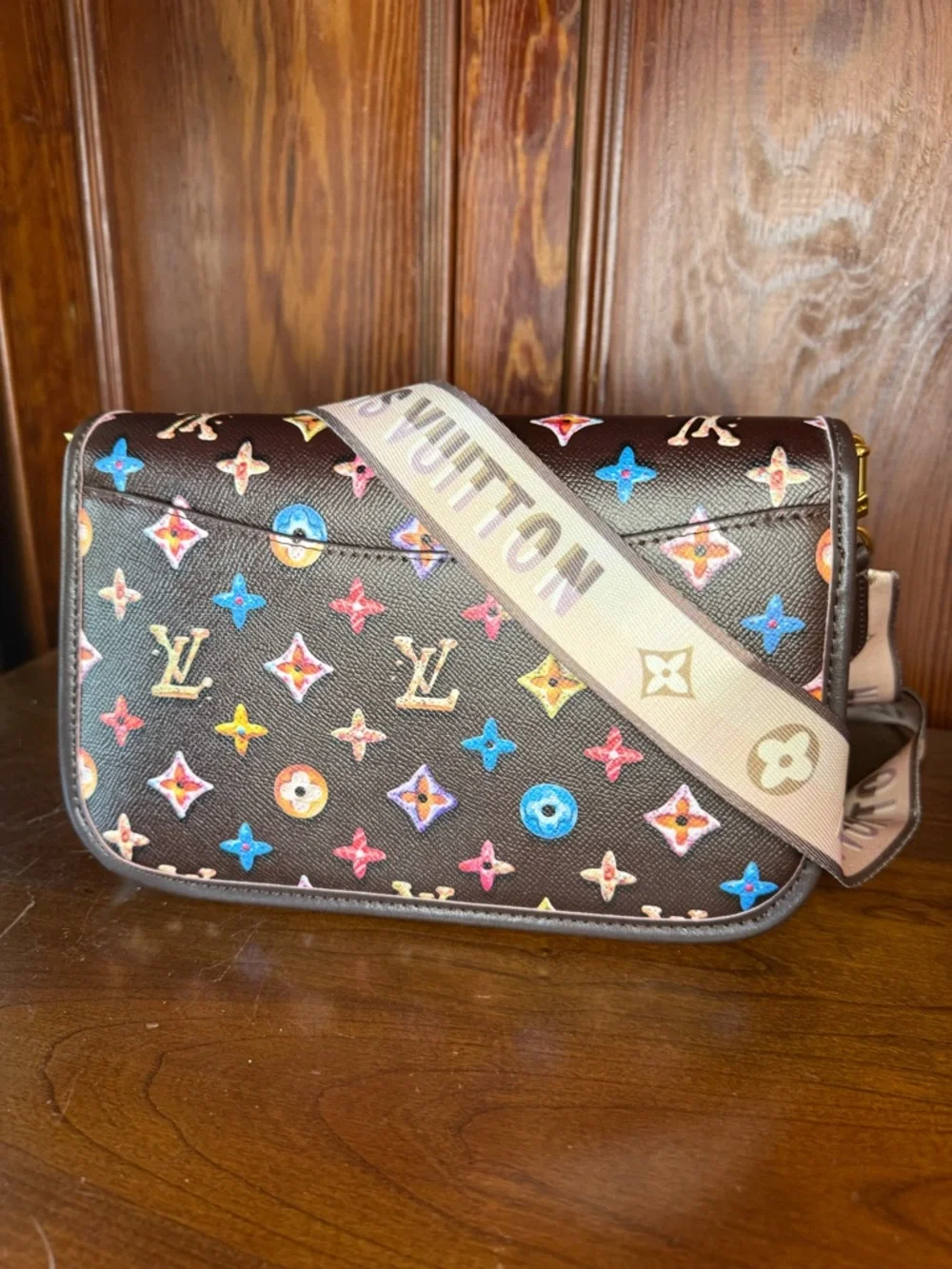 Multicolor Monogram Brown Canvas Crossbody Bag - Picture 2 of 5